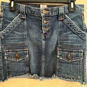 VINTAGE Joie denim pocket mini-skirt-size 6(fits like2/4) EUC